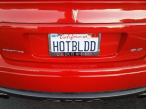 Vanity license plate